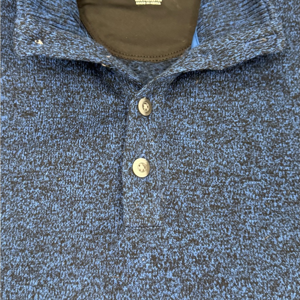 Van Heusen Men’s Big & Tall Blue and Black Marled Polo Shirt Sweater size XXL